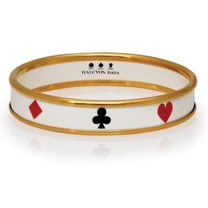 NEW Halcyon Days Deck of Cards on Rice Motif Bangle - Size M
